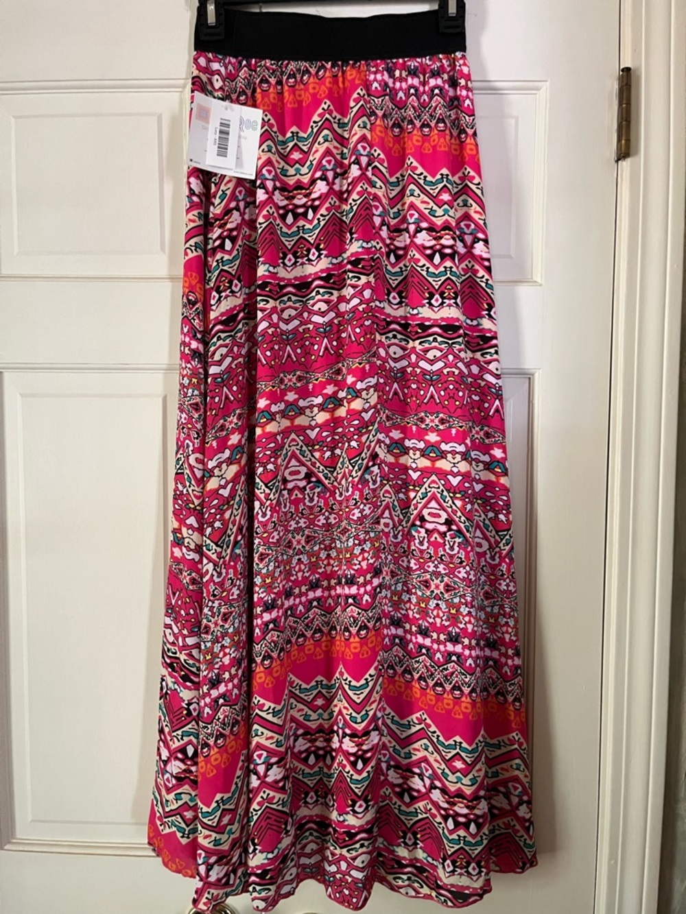LuLaRoe Pink and Orange Geo Print Maxi Skirt